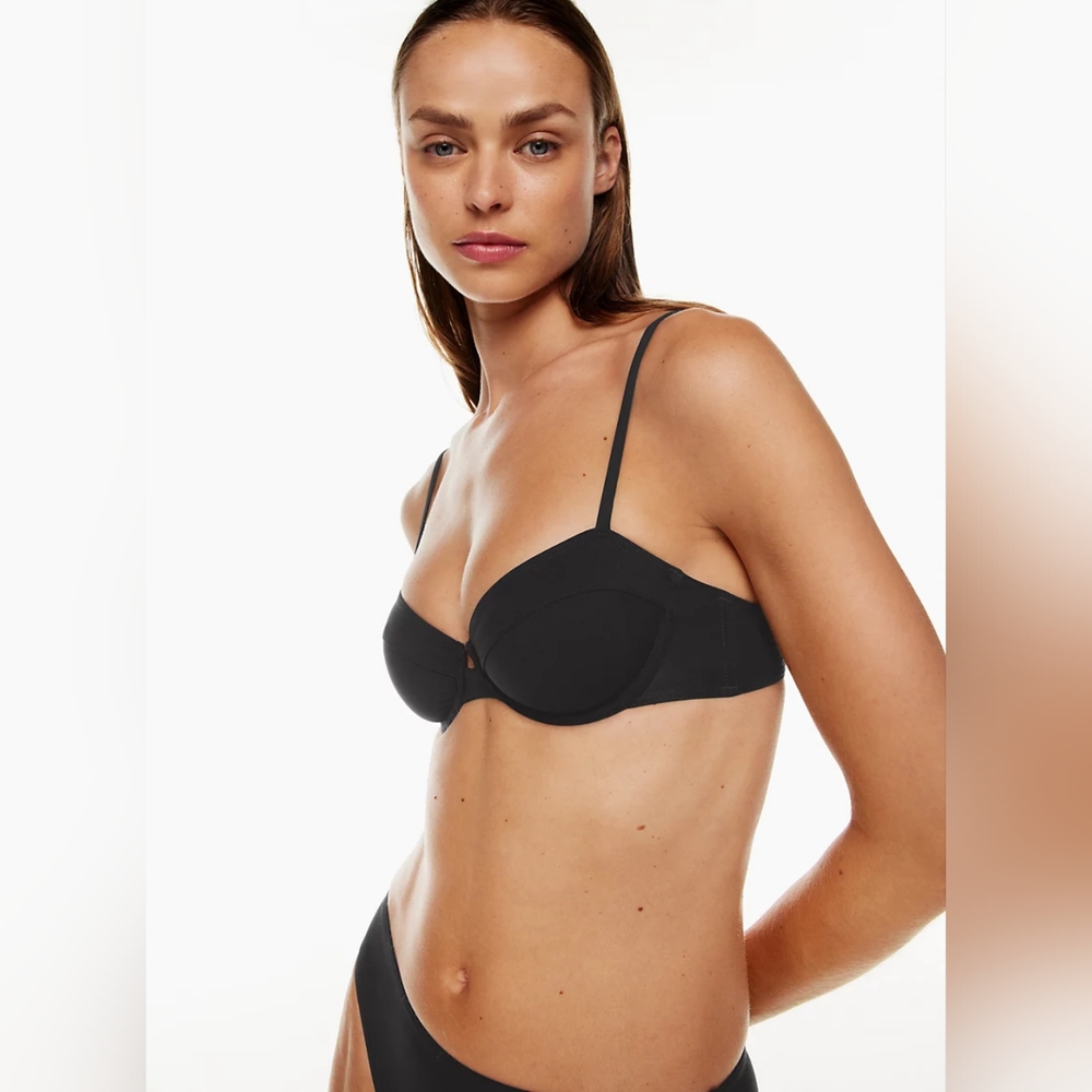Aritzia Babaton Balconette Bikini Swim Top Black, XXS, NWT